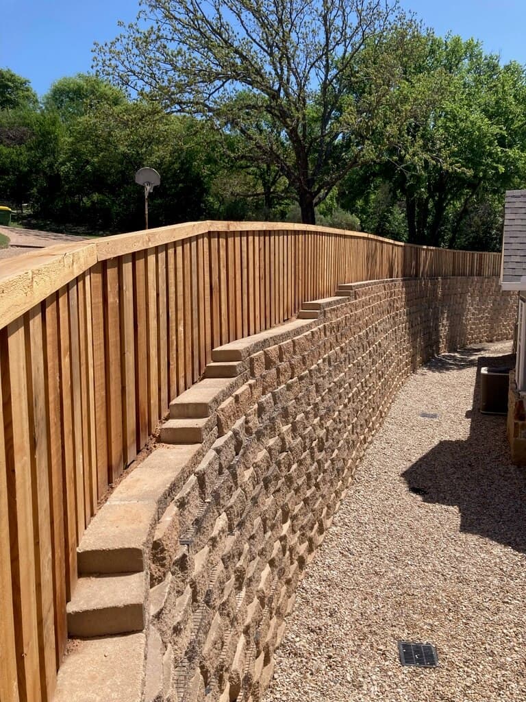 Cedar fence with top cap